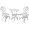 Image de Ensemble De Bistro 3 Pcs Aluminium Coulé Blanc Vidaxl