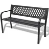 Image de Banc de jardin en acier - Noir - 118 x 50 x 75 cm