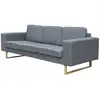 Image de Canapé Avec 3 Places Tissu Gris Clair Vidaxl