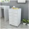 Image de Vidaxl caisson à tiroir de bureau avec roulettes et 5 tiroirs blanc