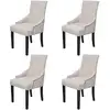 Image de Chaises À Manger Lot De 4 Gris Crème Tissu Vidaxl