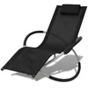Image de Chaise Longue Géométrique D'extérieur Acier Noir Et Gris Vidaxl