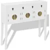 Image de Buffet En Style Chinois En Bois Massif Blanc Vidaxl