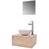 Image de Meuble De Salle De Bain 4 Pcs Avec Lavabo Et Robinet Beige Vidaxl