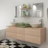 Image de Meuble De Salle De Bain 9 Pcs Avec Lavabo Et Robinet Beige Vidaxl