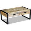 Image de vidaXL Table basse avec 2 tiroirs Bois de manguier massif 100x60x40 cm 243297