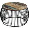 Image de vidaXL Table basse ronde 68x37 cm Bois de récupération massif 243300