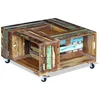 Image de Table Basse Bois De Récupération Massif 70x70x35 Cm Vidaxl