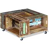 Image de vidaXL Table basse Bois de récupération massif 70x70x35 cm 243306