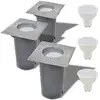 Image de Lampes Au Sol À Led D'extérieur 3 Pcs Carré Vidaxl