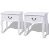 Image de Table De Chevet 2 Pcs Mdf Blanc Vidaxl