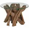 Image de Table Basse Bois Flottant De Teck Massif 60 Cm Vidaxl