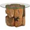 Image de Table Basse Bois Flottant De Teck Massif 60 Cm Vidaxl