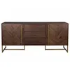 Image de Buffet Meuble Class Bahut de Rangement Dutchbone Design Industriel Vintage en Acier Laiton Doré et Bois Acacia 45x80x180cm 80