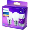 Image de Ampoule LED - PHILIPS - Classic 40W - Blanc chaud - Sphérique - Non Dimmable - Lot de 2
