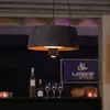 Image de Suspension chauffante noire Artix 1500 W halogène avec LED - Sunred