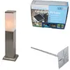 Image de Lampadaire d'extérieur en acier 45 cm ip44 - malios avec piquet de terre et presse-étoupe