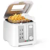 Image de Friteuse à huile 2.5LFriteuse à huile 1650W Blanc Antiadhésif Thermostat Fenêtre Anti-éclaboussures Filtre odeurssans BPA
