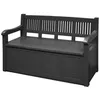 Image de Banc coffre de jardin 249 L 130x60x85 cm assise + rangement extérieur polypropylène 120 kg max - gris