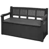 Image de Banc coffre de jardin gris en plastique gris 129 cm 300001230
