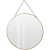 Image de Miroir Sur Une Chaîne En Or Dans Un Cadre En Métal Doré Rond 29 Cm