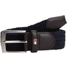 Image de Tommy Hilfiger - Ceinture Marine En Maille Tressée Pourvue D'une Fermeture Par Boucle Ardillon - Bleu Foncé 105