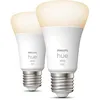 Image de Lot de 2 ampoules LED connectée - PHILIPS HUE White - 929002469205 - E27 - Equivalent 75 W - 1100 lumens - Bluetooth