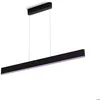 Image de Suspension LED - métal - linéaire - moderne - noir - salle à manger