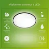 Image de Plafonnier LED Philips SuperSlim 15W Noir IP54 pour extérieur