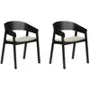 Image de Bobochic lot de 2 chaises de table rani avec accoudoir noir RANI
