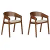 Image de Bobochic lot de 2 chaises de table rani avec accoudoir marron RANI