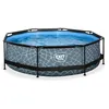 Image de EXIT Stone Piscine Tubulaire ø300   Piscine Hors Sol   avec Pompe de Filtration   Rond   Gris