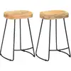 Image de Tabourets De Bar Gavin Lot De 2 Bois De Manguier Massif Vidaxl
