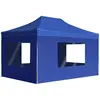 Image de Tente De Réception Pliable Avec Parois Aluminium 4,5x3 M Bleu Vidaxl