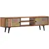 Image de Meuble Tv 140x30x40 Cm Bois Solide D'acacia Vidaxl