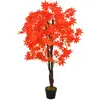 Image de Plante Artificielle D'érable Avec Pot Rouge 120 Cm Vidaxl