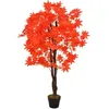 Image de vidaXL Plante artificielle dérable avec pot Rouge 120 cm