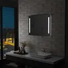 Image de vidaXL Miroir Mural à LED pour Salle de Bains Miroir à Lumière Miroir à Eclairage Economie dEnergie Miroir Carré Intérieur 144706