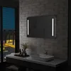 Image de vidaXL Miroir Mural à LED pour Salle de Bains Miroir à Lumière Miroir à Eclairage Economie dEnergie Miroir Carré Intérieur 144707
