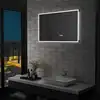 Image de Miroir À Led Et Capteur Tactile Et Affichage D'heure 100x60 Cm Vidaxl