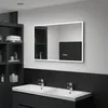 Image de vidaXL Miroir à LED et capteur tactile et affichage dheure 100x60 cm 144739