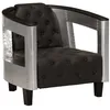 Image de vidaXL Fauteuil en style daviation Noir Cuir véritable