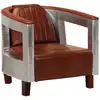 Image de Fauteuil En Style D'aviation Marron Cuir Véritable Vidaxl