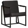 Image de Fauteuil Noir Cuir Véritable Vidaxl