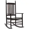 Image de Chaise À Bascule Avec Siège Incurvé Marron Bois De Peuplier Vidaxl