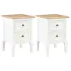 Image de Tables De Chevet 2 Pcs Blanc 35x30x49 Cm Mdf Vidaxl