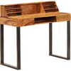 Image de Bureau 110x50x94 Cm Bois Solide De Sesham Et Acier Vidaxl