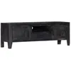 Image de Meuble Tv Noir 118x30x40 Cm Bois De Manguier Massif Vidaxl