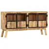 Image de Buffet Marron Et Noir 160x30x80 Cm Bois De Manguier Solide Brut Vidaxl