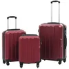 Image de vidaXL Valise rigide 3 pcs Rouge bordeaux ABS 91874